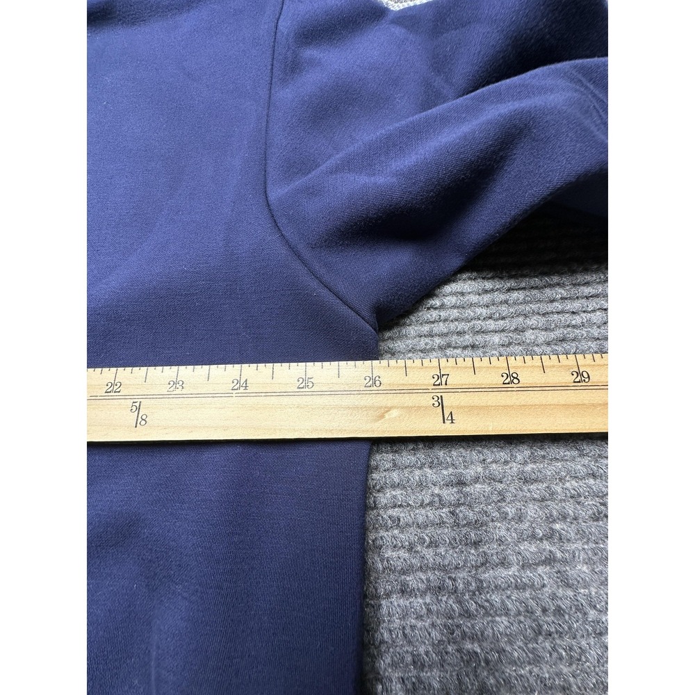 Elie Tahari Sweatshirt Womens XL Navy Crewneck Stripe Sleeve Pullover Stretch - Picture 3 of 9
